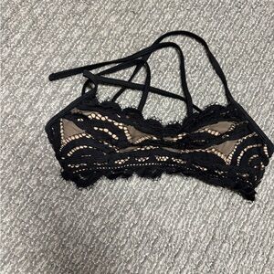Pilyq Black Lace Bikini Top